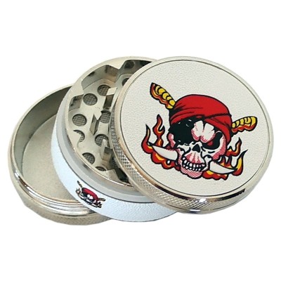 Allou Skull Grinder Wrapped In Leather 53mm 3 Parts